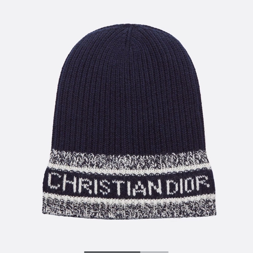 Navy and White Beanie - Picture 2 of 3